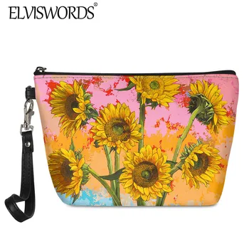 ELVISWORDS Women Fashion Toiletry Bag 2020 New Sunflower Painting Print Makeup Bag Girls Durable PU Storage Handbags Pouch case
ELVISWORDS Women Fashion Toiletry Bag 2020 New Sunflower Painting Print Makeup Bag Girls Durable PU Storage Handbags Pouch case