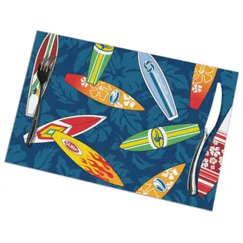 Tableware Pad Placemats 6 PcsTable Mat Non-Slip Surfboard Tropical Leaf Background Placemats for Dining Table
Tableware Pad Placemats 6 PcsTable Mat Non-Slip Surfboard Tropical Leaf Background Placemats for Dining Table