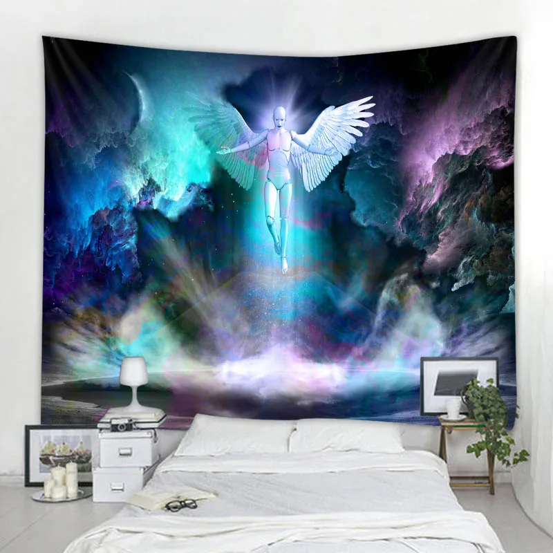 

Psychedelic tapestry fantasy angel wings wall hanging hippie bohemian art wall decoration aesthetics room decoration 8 sizes