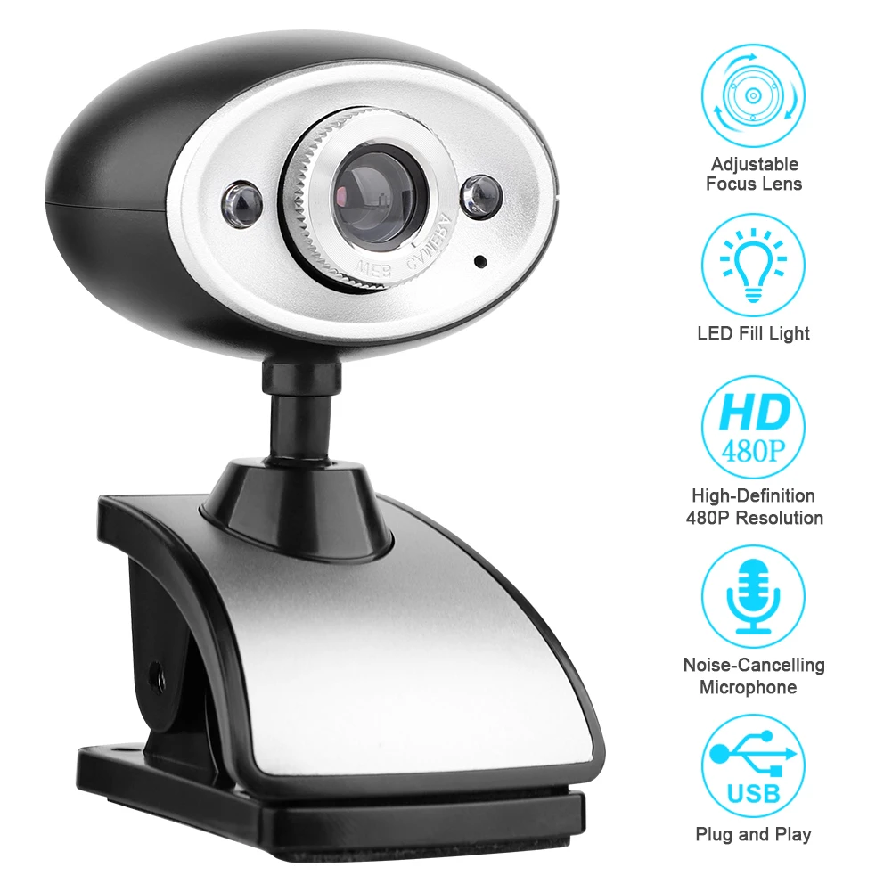 Webcam PC USB Camera 360 Degree Rotation 480P HD Built-in Mic Live Streaming manual focus Web Camera for Conference Video Call
Webcam PC USB Camera 360 Degree Rotation 480P HD Built-in Mic Live Streaming manual focus Web Camera for Conference Video Call