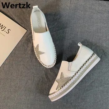 Wertzk 2020 European Famous Brand Patchwork Espadrilles Shoes Woman Genuine Leather Creepers Flats Ladies Loafers E321
Wertzk 2020 European Famous Brand Patchwork Espadrilles Shoes Woman Genuine Leather Creepers Flats Ladies Loafers E321