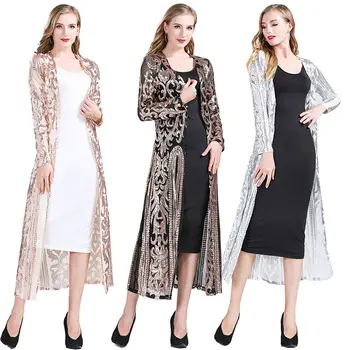 Women Long Coat Cardigan Floral Sequined Mesh Patchwork Street Jacket Long Sleeve Plus Size Lightweight Modern Ladies Outcoat
Women Long Coat Cardigan Floral Sequined Mesh Patchwork Street Jacket Long Sleeve Plus Size Lightweight Modern Ladies Outcoat