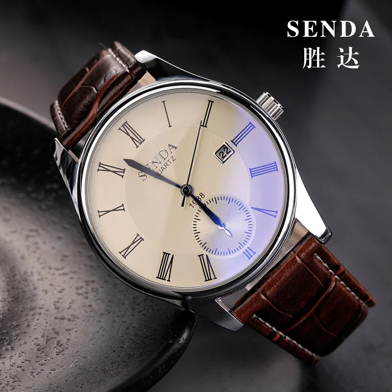 Shengda Top Grade Three Needle with Calendar Blueray Glass Water-Resistant Watch Genuine Leather Watch Men's Women's Couple Watc
Shengda Top Grade Three Needle with Calendar Blueray Glass Water-Resistant Watch Genuine Leather Watch Men's Women's Couple Watc