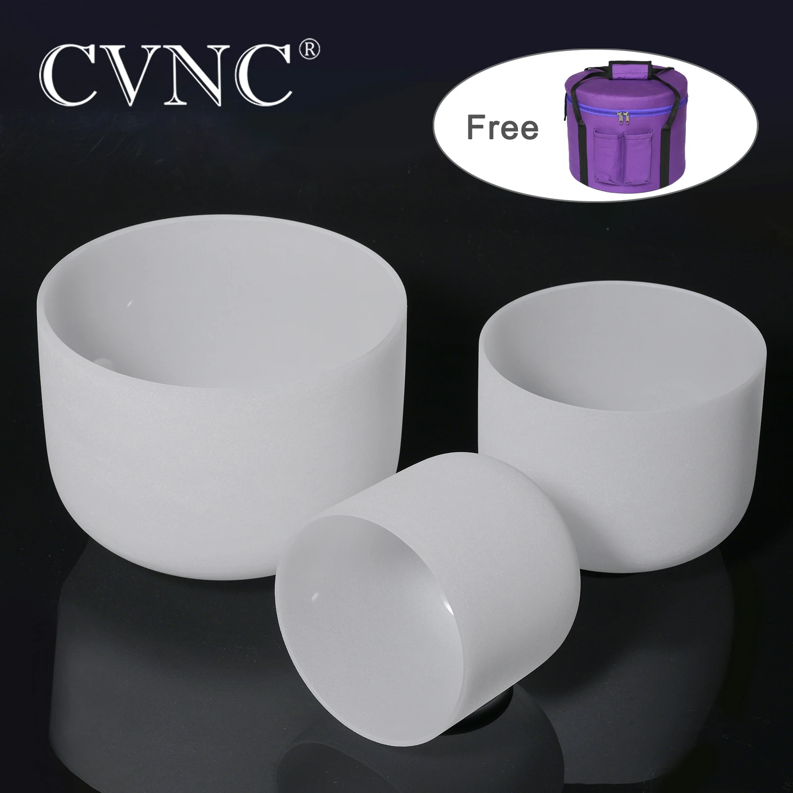 CVNC 6" 8" 10" 440Hz or 432Hz Quartz Crystal Singing Bowl Chakra Set 3pcs with free Travel bag
CVNC 6" 8" 10" 440Hz or 432Hz Quartz Crystal Singing Bowl Chakra Set 3pcs with free Travel bag