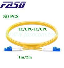 

FASO 50Pcs 1m/2m LC/UPC-LC/UPC DX Core Optical Fiber Jumper Single Mode G652D FIber Optic Patch Cord 3.0mm Yellow LSZH Jacket