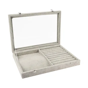 Luxury Ring display Storage box 24 Grid Velvet Jewelry Organiser Slot Ring Box with Glass Lid Fashion Jewelry Tray Display Box
Luxury Ring display Storage box 24 Grid Velvet Jewelry Organiser Slot Ring Box with Glass Lid Fashion Jewelry Tray Display Box