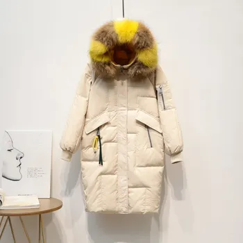 woman winter 2020 new warm down jacket hooded fox fur collar loose thick fashion female long coat
woman winter 2020 new warm down jacket hooded fox fur collar loose thick fashion female long coat