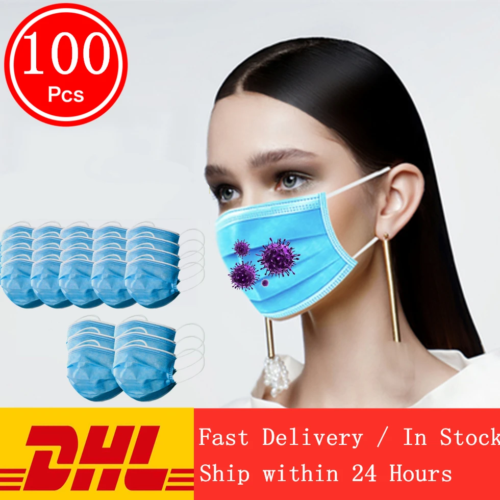 Fast delivery 3-layer mask 100pcs Face Mouth Masks Non Woven Disposable Anti-Dust Meltblown cloth Masks Earloops Masks
Fast delivery 3-layer mask 100pcs Face Mouth Masks Non Woven Disposable Anti-Dust Meltblown cloth Masks Earloops Masks