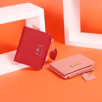 Heart Pendant Women Wallet Zipper Coin Pocket Card Holder Brand Pink Small Ladies Wallet Female Short Purse Porte Feuille Femme
Heart Pendant Women Wallet Zipper Coin Pocket Card Holder Brand Pink Small Ladies Wallet Female Short Purse Porte Feuille Femme