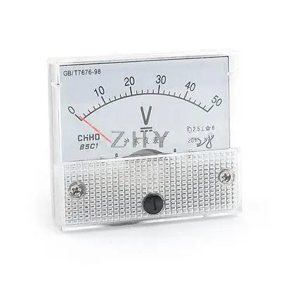 Screw Mounting Head Voltage Test DC 50V Analog Volt Meter Panel
Screw Mounting Head Voltage Test DC 50V Analog Volt Meter Panel