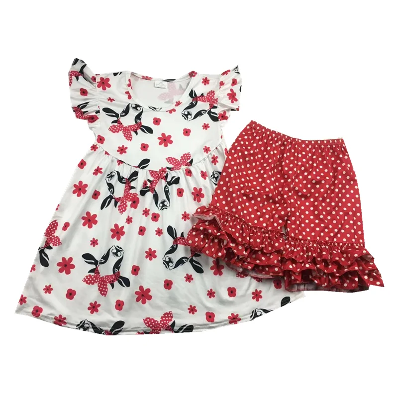 Wholesale Baby Clothing Red Bull Print Set Children's Latest Hot | Мать и ребенок