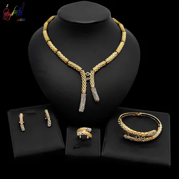 Yulaili African Wedding Jewellery Dubai Gold Jewelry Sets Fashion Women's Necklace Earrings Bracelet Ring Accessories
Yulaili African Wedding Jewellery Dubai Gold Jewelry Sets Fashion Women's Necklace Earrings Bracelet Ring Accessories