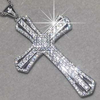 New 925 Silver Exquisite Bible Jesus Cross Pendant Necklace Women Men fine Jewelry Crucifix Charm Simulated Diamond platinum
New 925 Silver Exquisite Bible Jesus Cross Pendant Necklace Women Men fine Jewelry Crucifix Charm Simulated Diamond platinum