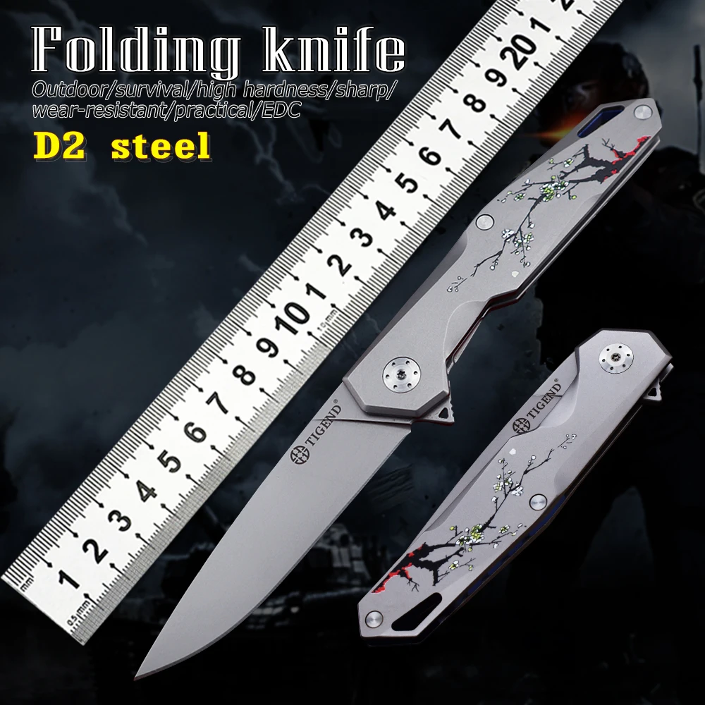 TIGEND Pocket 1047 Folding Paring Knife Fruit D2 Steel Gray Titanium Blade Portable EDC Camping Hunting Knife Outdoor Kitchen
TIGEND Pocket 1047 Folding Paring Knife Fruit D2 Steel Gray Titanium Blade Portable EDC Camping Hunting Knife Outdoor Kitchen