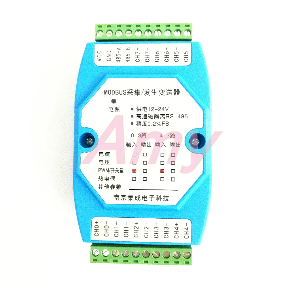 Digital IO acquisition module to RS485 MODBUS 8 way switch input and output isolation
Digital IO acquisition module to RS485 MODBUS 8 way switch input and output isolation