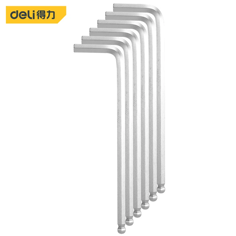 Deli 6 Pcs/Set Durable Ball End Hex Wrench Allen Key Hand Tools Metric Allen 6mm Hexagon Keys Double-End L-Type Hex Spanner
Deli 6 Pcs/Set Durable Ball End Hex Wrench Allen Key Hand Tools Metric Allen 6mm Hexagon Keys Double-End L-Type Hex Spanner