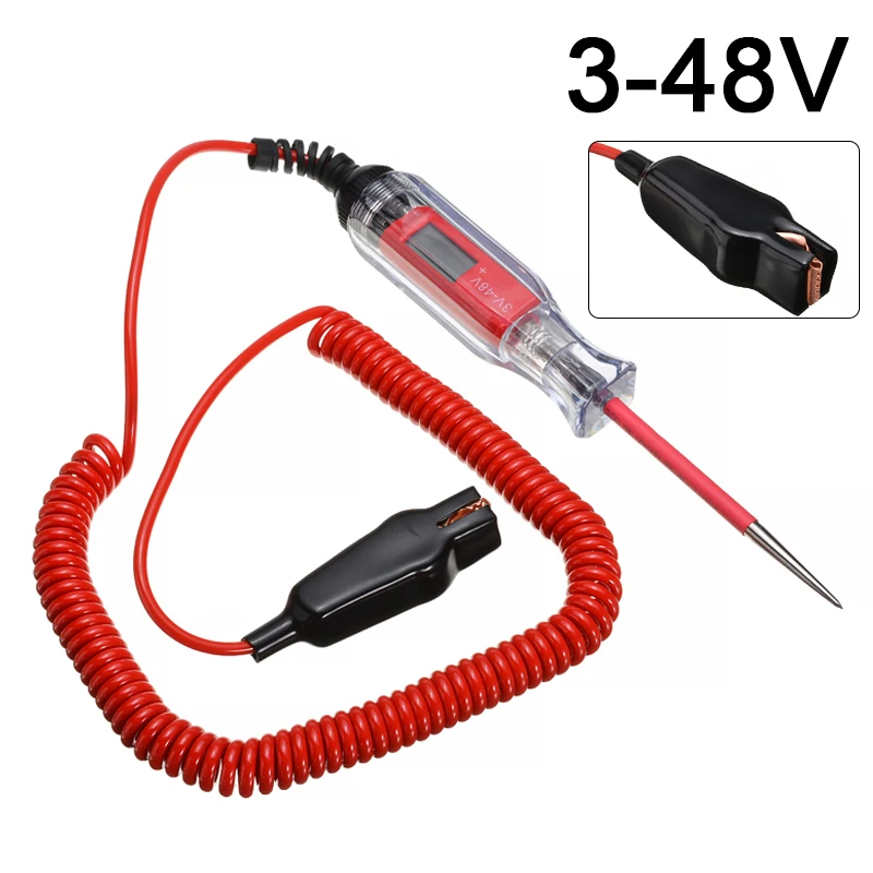 Mayitr 1pc 3.6m 3V-48V Digital Electric Circuit LCD Tester Professional Automobile Test Pen Detector with LED Light Car Trailer
Mayitr 1pc 3.6m 3V-48V Digital Electric Circuit LCD Tester Professional Automobile Test Pen Detector with LED Light Car Trailer