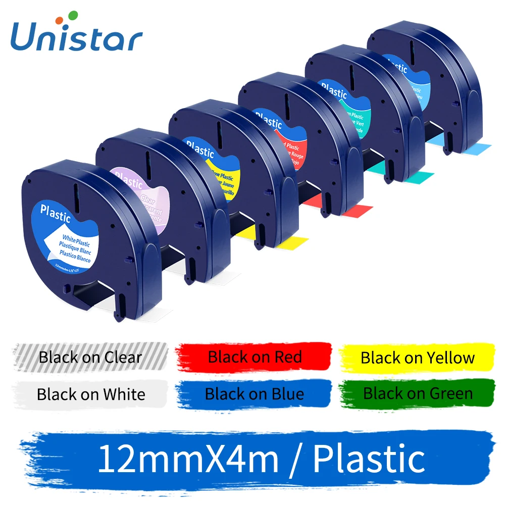 Unistar 91201 Plastic Tape Compatible for Dymo Letratag 12mm Black on white LT91331 9120112267 18769 18771 for LT-100H LT-100T
Unistar 91201 Plastic Tape Compatible for Dymo Letratag 12mm Black on white LT91331 9120112267 18769 18771 for LT-100H LT-100T