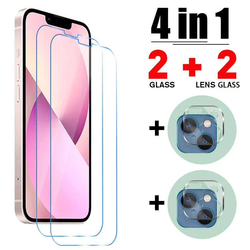 4 в 1 закаленное стекло для iPhone 13 12 11 Pro Max Mini объектив камеры XR XS X SE 2020 7 8 6S Plus 6 |