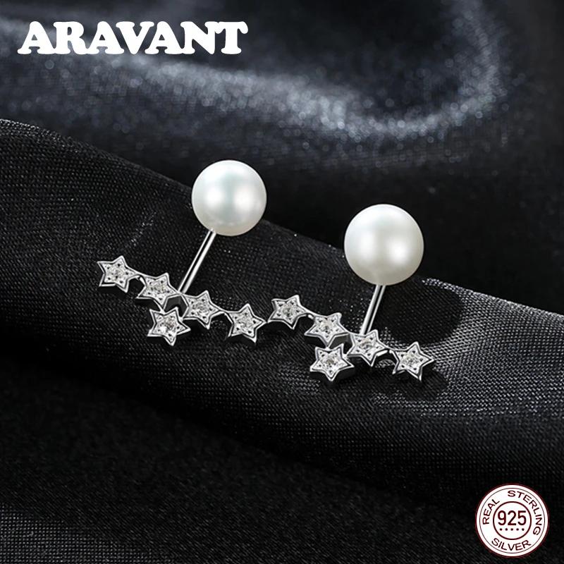 925 Sterling Silver Star Stud Earring For Women Freshwater Pearl Earrings Jewelry 2 Colors
925 Sterling Silver Star Stud Earring For Women Freshwater Pearl Earrings Jewelry 2 Colors
