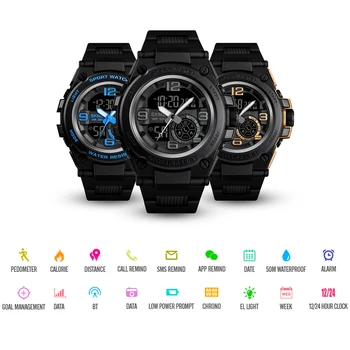 Multifunctional 5ATM Waterproof Men's Smartwatch Sports Watch Activity Tracking Luminous Calendar Week Date Alarm
Multifunctional 5ATM Waterproof Men's Smartwatch Sports Watch Activity Tracking Luminous Calendar Week Date Alarm