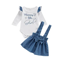 Lovely Kids Baby Girls Two Piece Autumn Spring Cotton Suit Fashion Letter Ruffles Long Sleeve Bodysuit and Bow Suspender Skirt
Lovely Kids Baby Girls Two Piece Autumn Spring Cotton Suit Fashion Letter Ruffles Long Sleeve Bodysuit and Bow Suspender Skirt