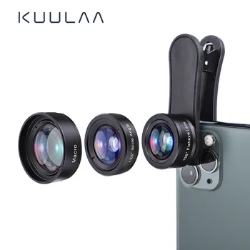 KUULAA 4K HD Cell Phone Camera Lens Kit 3 in 1 Wide Angle lens Macro Fisheye Lenses For iPhone 11 Pro Max Huawei P20 Pro Samsung
KUULAA 4K HD Cell Phone Camera Lens Kit 3 in 1 Wide Angle lens Macro Fisheye Lenses For iPhone 11 Pro Max Huawei P20 Pro Samsung