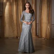 Sexy Sliver Lace Mother of the bride Groom Dresses with Long Sleeves Sequin new sweetheart Plus size Formal Evening Party Gowns
Sexy Sliver Lace Mother of the bride Groom Dresses with Long Sleeves Sequin new sweetheart Plus size Formal Evening Party Gowns