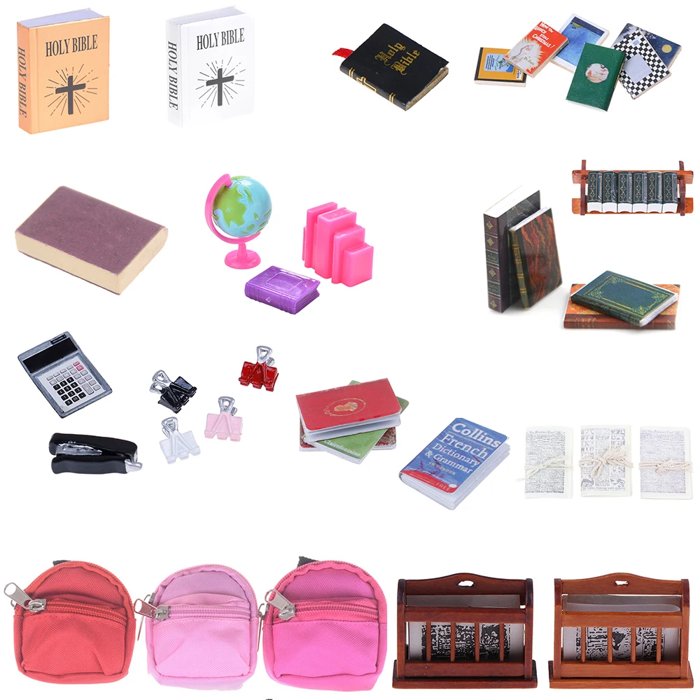 Notebook Books Newspaper Bookshelf Backpack Caculator Clamp Model Doll House Kid Toys Dollhouse Miniature Learning Accessories
Notebook Books Newspaper Bookshelf Backpack Caculator Clamp Model Doll House Kid Toys Dollhouse Miniature Learning Accessories