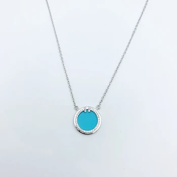 1: 1 Original Model S925 Sterling Silver Necklace Fashion Blue Double T Round Necklace Ladies LOGO Jewelry Birthday Gift
1: 1 Original Model S925 Sterling Silver Necklace Fashion Blue Double T Round Necklace Ladies LOGO Jewelry Birthday Gift