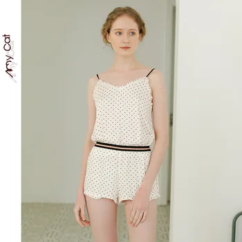 2020 Summer Sexy Hipster Satin Black Polka Dot Sling Shorts Pajamas for Women Sleeveless Viscose Luxury Sexy Clothes 2 Piece
2020 Summer Sexy Hipster Satin Black Polka Dot Sling Shorts Pajamas for Women Sleeveless Viscose Luxury Sexy Clothes 2 Piece