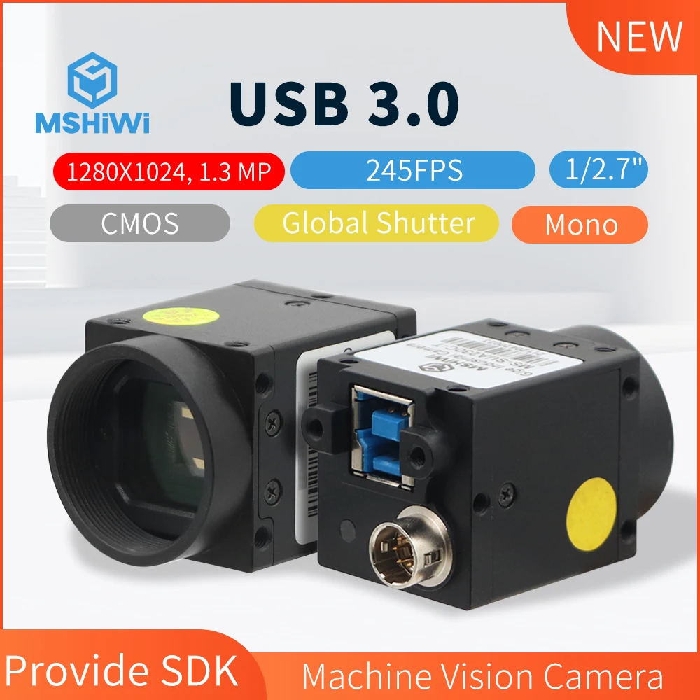 

High Speed USB3.0 Machine Vision Camara 1/2.7" CMOS Mono 1.3MP 245FPS Global Shutter Industrial Camera Vision Inspection Cameras