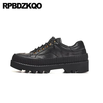 lace up women flats black genuine leather china designer elevator shallow high quality 2019 thick sole creepers platform shoes 
lace up women flats black genuine leather china designer elevator shallow high quality 2019 thick sole creepers platform shoes