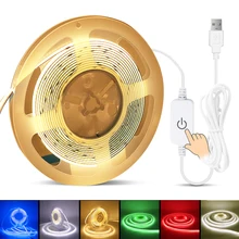 5V USB COB LED Strip Light Dimmable Touch Switch 320LED/m High Density Linear Lighting DC5V USB Power Flexible LED Tape Decor
5V USB COB LED Strip Light Dimmable Touch Switch 320LED/m High Density Linear Lighting DC5V USB Power Flexible LED Tape Decor