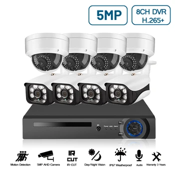 H.265 Surveillance 5MP 8CH DVR Sound Recording Audio in AHD CCTV Camera Video Security System Kit HMDI P2P XMEye P2P APP Viewing
H.265 Surveillance 5MP 8CH DVR Sound Recording Audio in AHD CCTV Camera Video Security System Kit HMDI P2P XMEye P2P APP Viewing