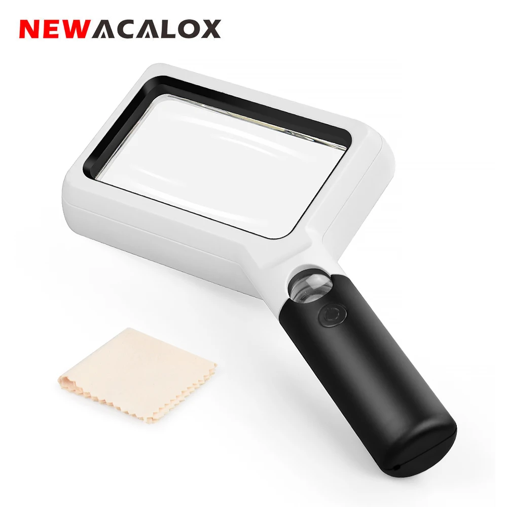 NEWACALOX 2X/20X LED Handheld Magnifying Glass COB Lamps Rectangular Reading Magnifier Hand Tool Portable Illuminated Loupe
NEWACALOX 2X/20X LED Handheld Magnifying Glass COB Lamps Rectangular Reading Magnifier Hand Tool Portable Illuminated Loupe