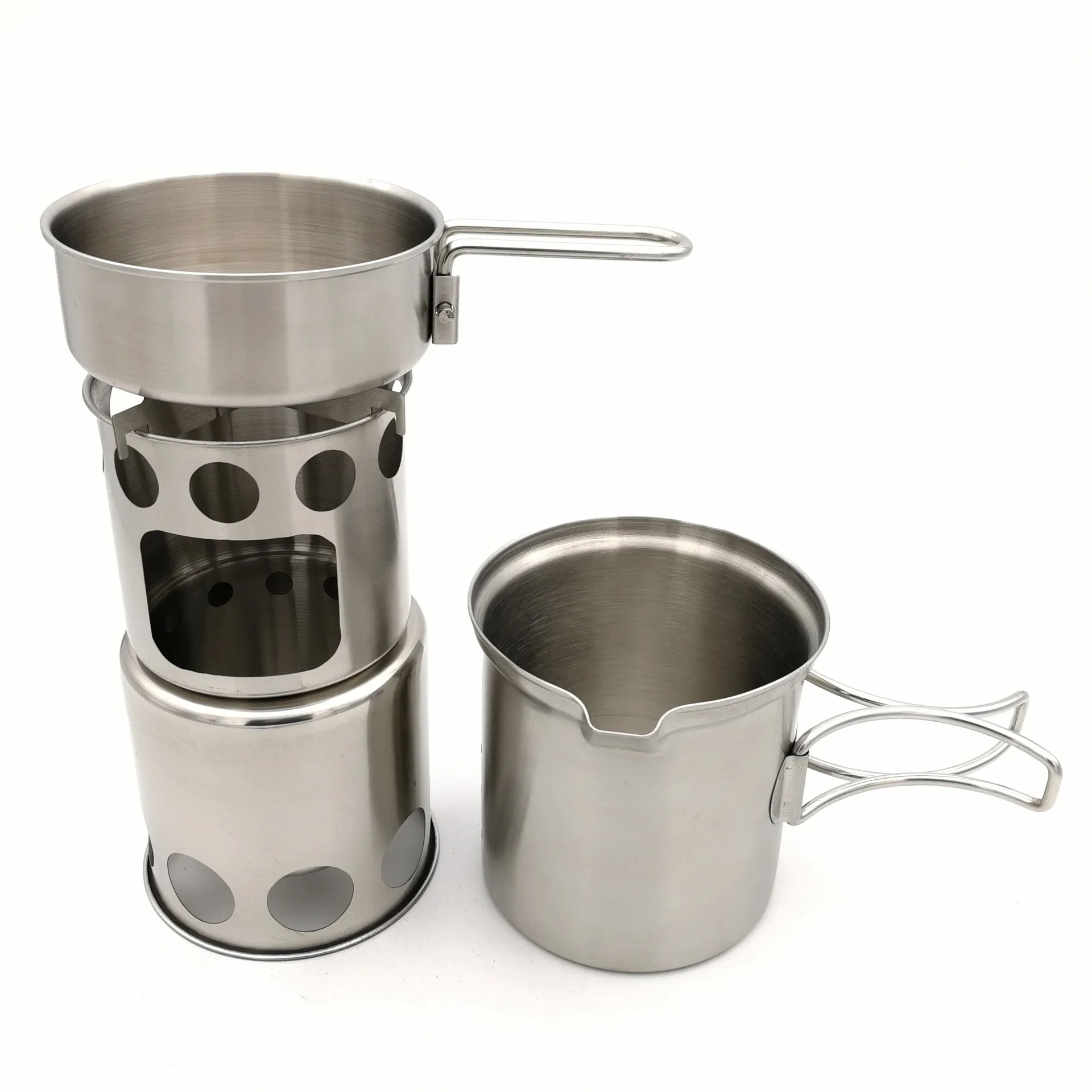 Outdoor Camping Cookware Firewood Stove portable Cooking Set Picnic Pan Pot Fishing Climbing Cooking Set Stainless steel
Outdoor Camping Cookware Firewood Stove portable Cooking Set Picnic Pan Pot Fishing Climbing Cooking Set Stainless steel