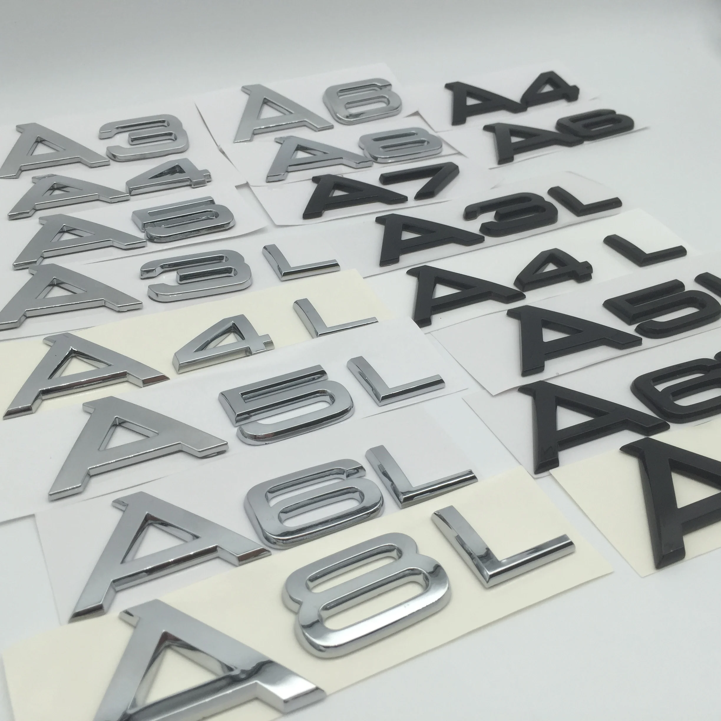 1 шт. 3D ABS A3L A4L A5L A6L A8L A3 A4 A5 A6 A8 Автомобильная буква Задняя эмблема значок наклейка