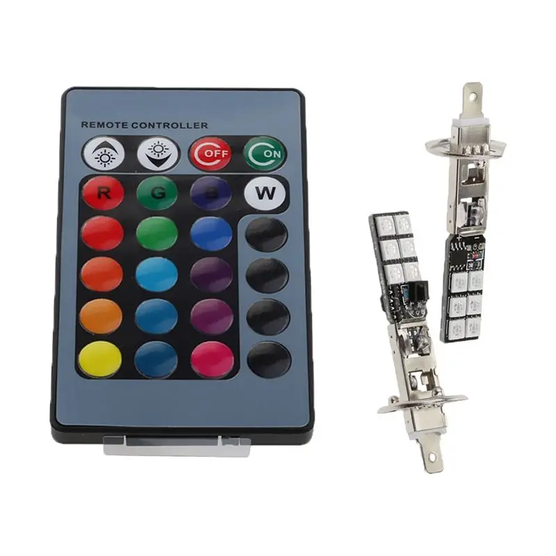 H1 H3 880 881 5050 LED 12SMD RGB Car Headlight Fog Light Lamp Bulb+Remote Control - H1 
H1 H3 880 881 5050 LED 12SMD RGB Car Headlight Fog Light Lamp Bulb+Remote Control - H1