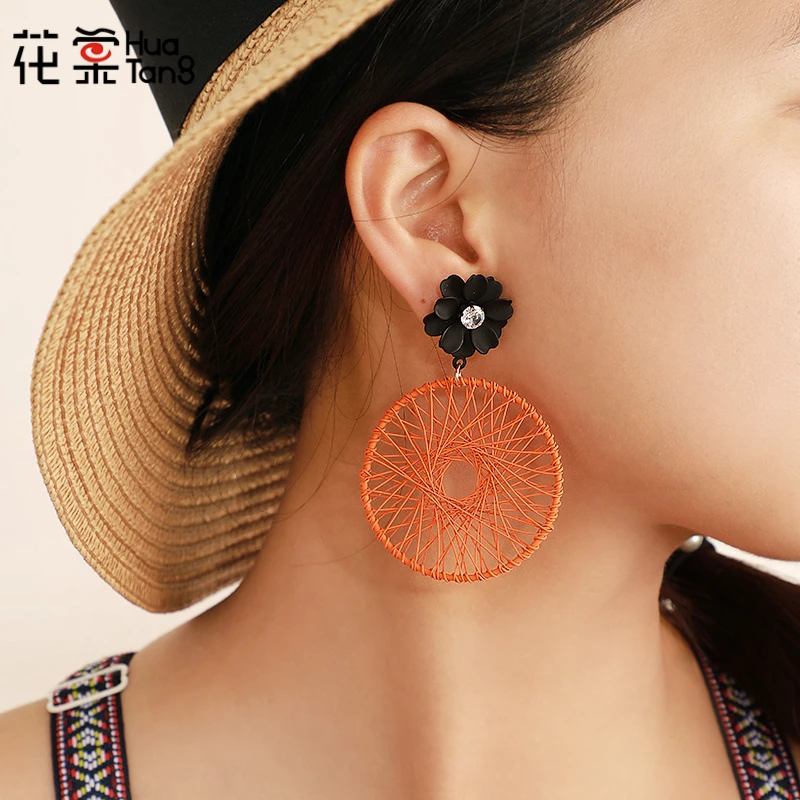 HuaTang Colorful Handwork Hollow Mesh Flower Crystal Boho Earrings for Women Big Round Dangle Earrings Jewelry Brincos 8367
HuaTang Colorful Handwork Hollow Mesh Flower Crystal Boho Earrings for Women Big Round Dangle Earrings Jewelry Brincos 8367