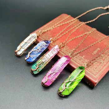 WOJIAER Colorful Irregular Natural Stone Pendant Necklace Antique Copper Plated Wire Wrap Tree of Life Pendants Unisex ZBM104
WOJIAER Colorful Irregular Natural Stone Pendant Necklace Antique Copper Plated Wire Wrap Tree of Life Pendants Unisex ZBM104