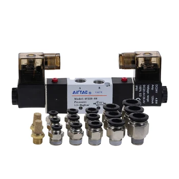 AIRTAC 4V220-08 5 Way 2 Position 1/4" Pneumatic Solenoid Valve DC12V DC24V AC110V AC220V Fittings Compressor Accessories
AIRTAC 4V220-08 5 Way 2 Position 1/4" Pneumatic Solenoid Valve DC12V DC24V AC110V AC220V Fittings Compressor Accessories
