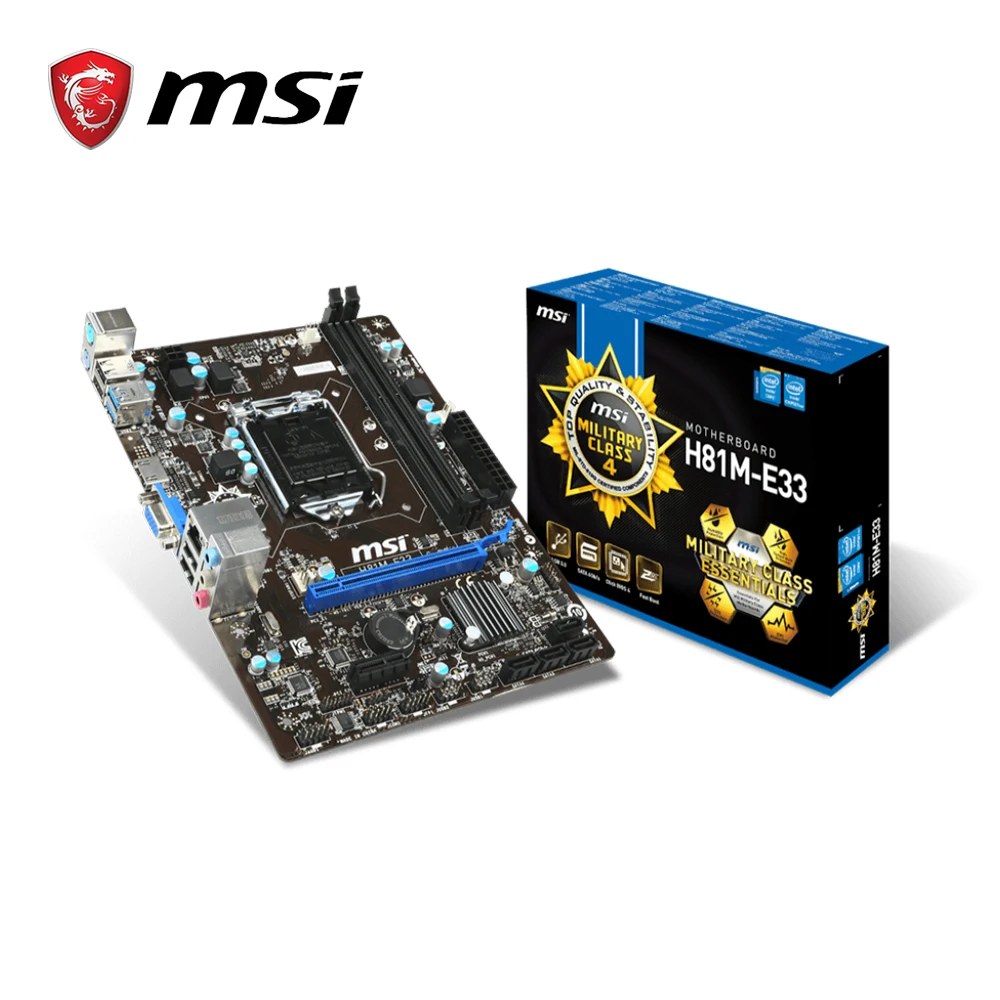 msi brand new motherboard h81m-E33 lga1150 socket intel 2xddr3 ram SATAIII ssd USB 3.0 HDMI+VGA PCI-E X16 материнска for desktop
msi brand new motherboard h81m-E33 lga1150 socket intel 2xddr3 ram SATAIII ssd USB 3.0 HDMI+VGA PCI-E X16 материнска for desktop