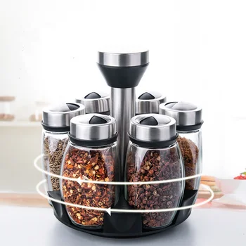 Glass storage spice bottle rotating Seasoning box for suits salt pepper Scrylic Organization Storage Rack condiment container
Glass storage spice bottle rotating Seasoning box for suits salt pepper Scrylic Organization Storage Rack condiment container