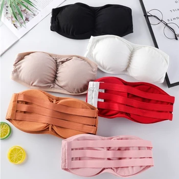 Womens Sexy Strapless Ruched Push Up Bra Padded Hollow Out Backless Wireless Underwear Bandeau Thread Ribbed Adjustable Bralette
Womens Sexy Strapless Ruched Push Up Bra Padded Hollow Out Backless Wireless Underwear Bandeau Thread Ribbed Adjustable Bralette