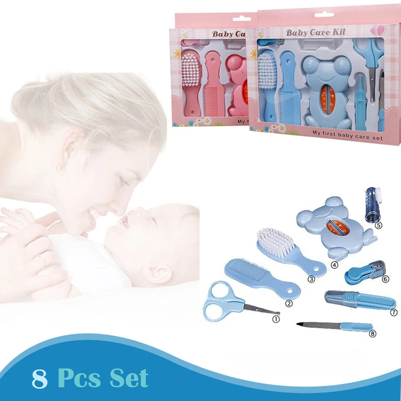 8Pcs/Set Baby Health Care Kit Thermometer Nose Cleaner Toothbrush Safety Tools Newborn Grooming Brush Kit Baby Nail Care
8Pcs/Set Baby Health Care Kit Thermometer Nose Cleaner Toothbrush Safety Tools Newborn Grooming Brush Kit Baby Nail Care