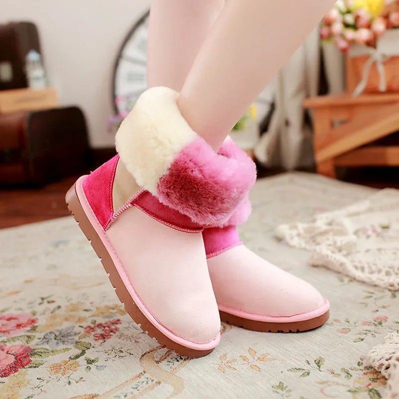 Winter Sheep Fur Mixed Colors Brushed And Thick Anti-slip Waterproof Snow Boots Middle Boots Contrast Color Women's Warm Cotton
Winter Sheep Fur Mixed Colors Brushed And Thick Anti-slip Waterproof Snow Boots Middle Boots Contrast Color Women's Warm Cotton