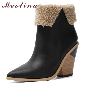 Meotina Winter Ankle Boots Women Boots High Quality Strange Style Heel Short Boots Super High Heel Shoes Lady Autumn Size 34-43 
Meotina Winter Ankle Boots Women Boots High Quality Strange Style Heel Short Boots Super High Heel Shoes Lady Autumn Size 34-43