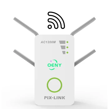 Wireless Wifi Repeater 1200Mbps Router WiFi Extended Signal Enhancer Wireless Repeater AC Dual Band 2.4 / 5GHz Wi-Fi AP
Wireless Wifi Repeater 1200Mbps Router WiFi Extended Signal Enhancer Wireless Repeater AC Dual Band 2.4 / 5GHz Wi-Fi AP