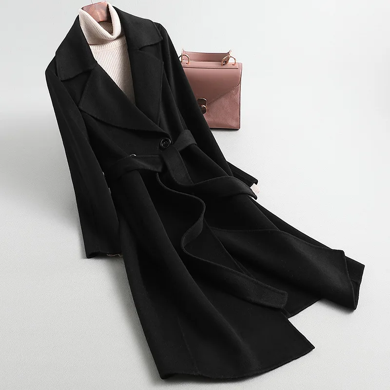 Mid-Length Double Sided 100% Wool Jacket Women 2021 New Autumn Slim Turn-Down Collar Winter Coat Korean Outerwear Female Clothes
Mid-Length Double Sided 100% Wool Jacket Women 2021 New Autumn Slim Turn-Down Collar Winter Coat Korean Outerwear Female Clothes